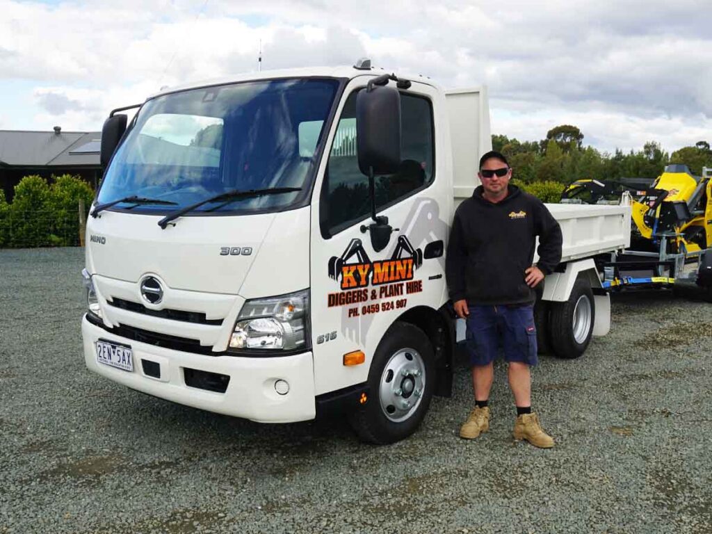 Anthony and Hino Tipper from Ky Mini Diggers